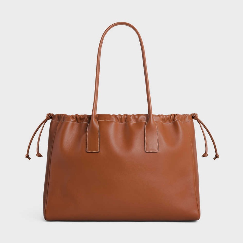 Cabas Celine Drawstring Cuir Triomphe In Smooth Calfskin Hnede | CL-593088