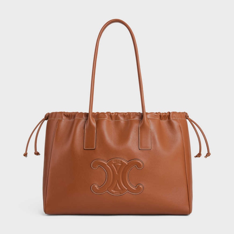 Cabas Celine Drawstring Cuir Triomphe In Smooth Calfskin Hnede | CL-593088