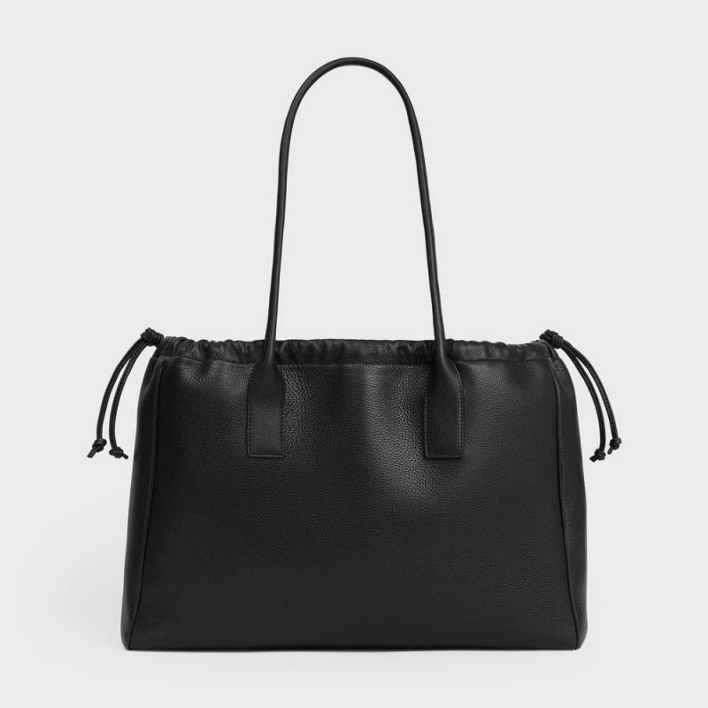 Cabas Celine Drawstring Cuir Triomphe In Grained Calfskin Čierne | CL-593087