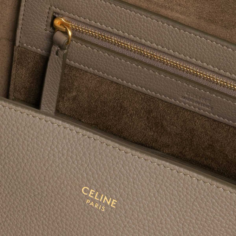 Cabas Celine Medium Phantom In Soft Grained Calfskin Siva Hnede | CL-593096