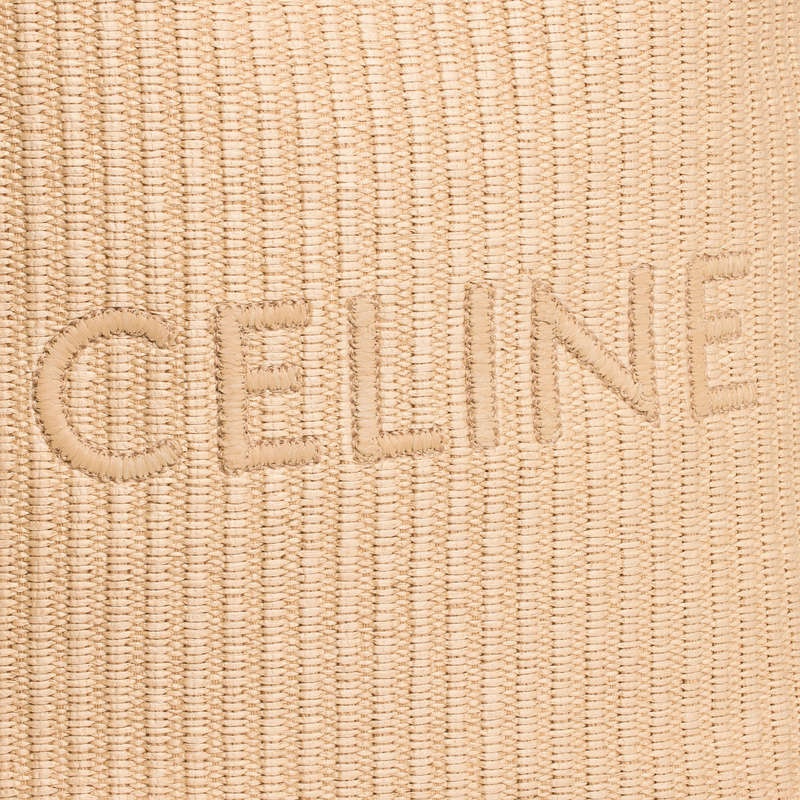 Cabas Celine Museum Bag In Raffia Effect Textilne With Celine Embroidery Béžové Hnede | CL-591835