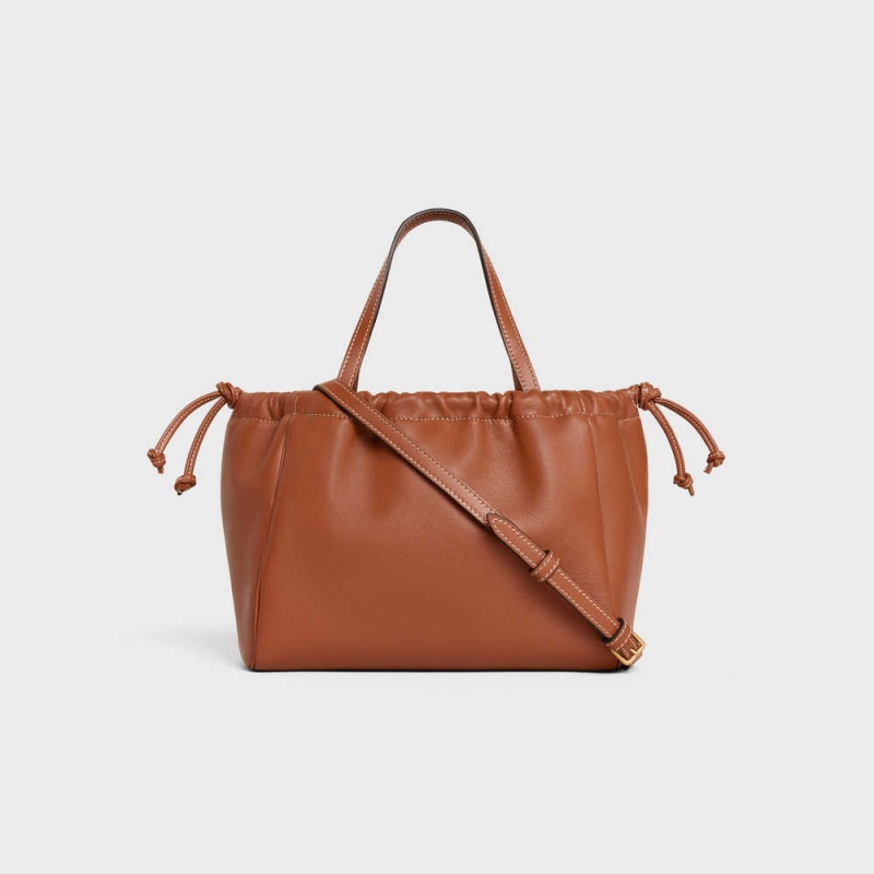 Cabas Celine Small Drawstring Cuir Triomphe In Smooth Calfskin Hnede | CL-593090