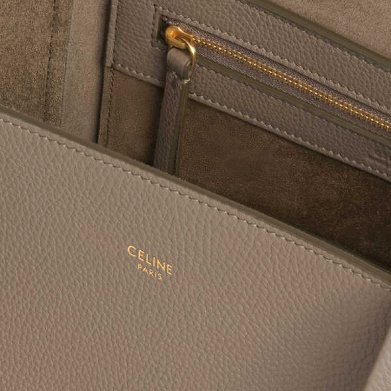 Cabas Celine Small Phantom In Soft Grained Calfskin Siva Hnede | CL-593093