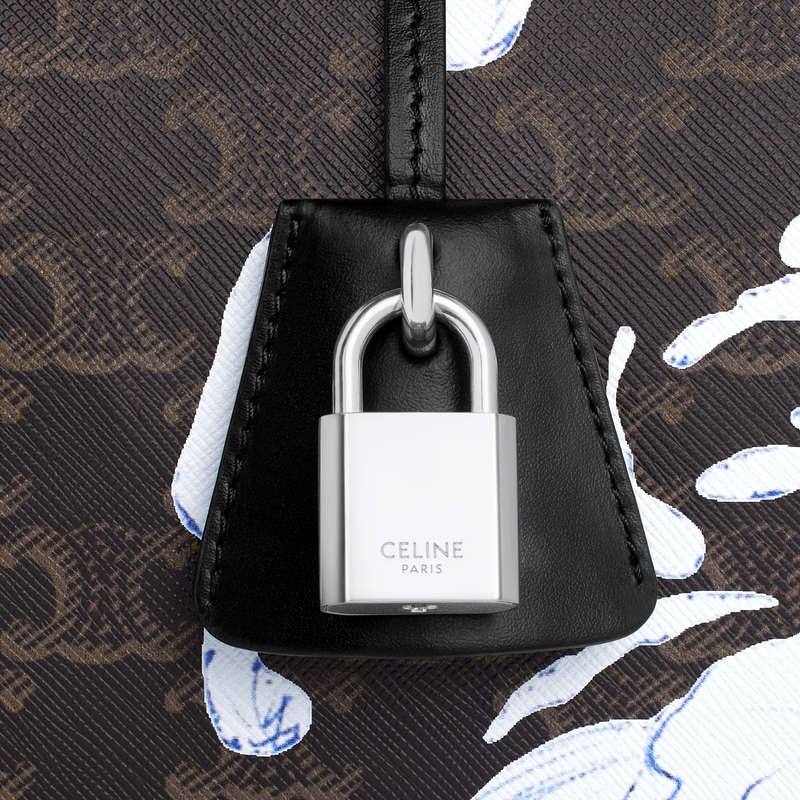 Cestovné Tašky Celine Large In Triomphe Platene With David Weiss Wave Print Čierne | CL-591819