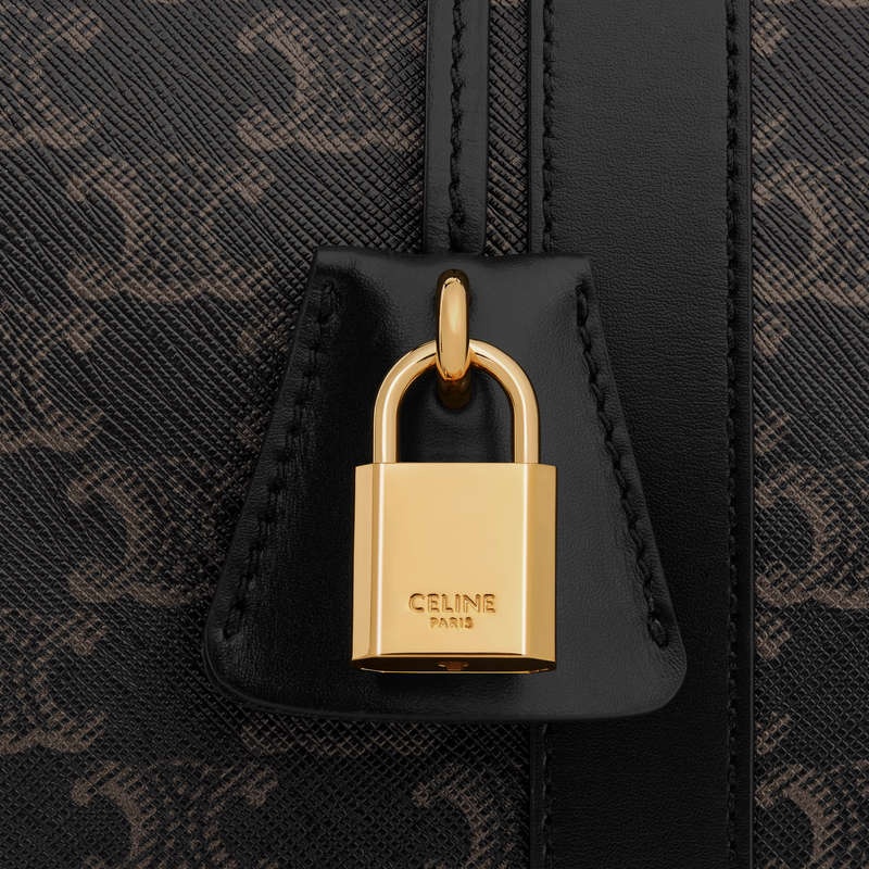 Cestovné Tašky Celine Large In Triomphe Platene And Calfskin Čierne | CL-591818