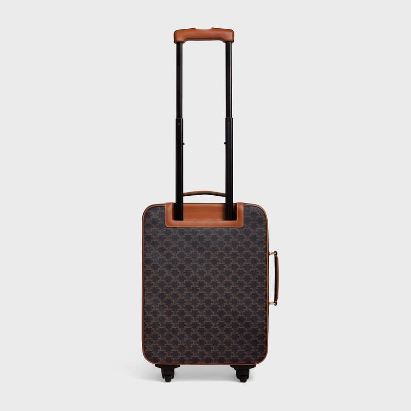 Cestovné Tašky Celine Small Trolley In Triomphe Platene And Calfskin Hnede | CL-591824