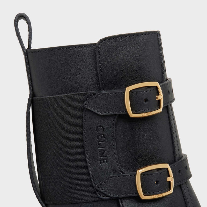 Cizmy Celine Bulky Buckled Medium In Calfskin Čierne | CL-592504