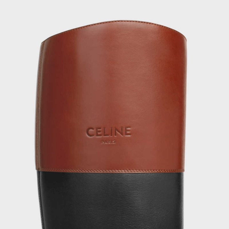 Cizmy Celine Bulky High In Calfskin Čierne Hnede | CL-592512