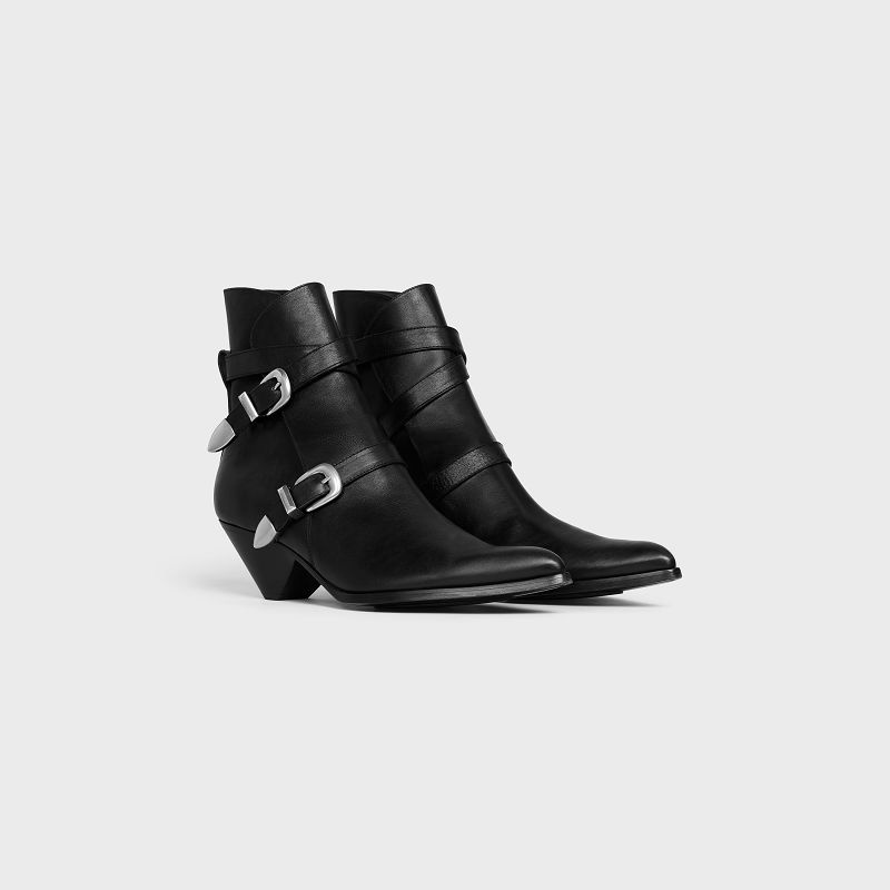 Cizmy Celine Double Prackou Zipped Conique In Shiny Calfskin Čierne | CL-591876