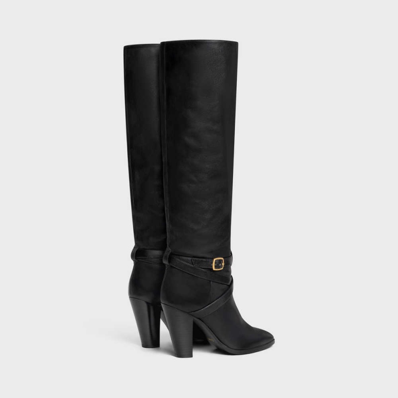 Cizmy Celine High Slouchy Prackou Wiltern In Calfskin Čierne | CL-592517