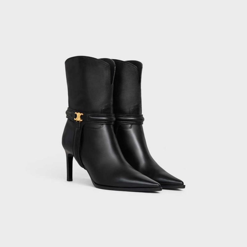 Cizmy Celine Verneuil Triomphe Harness Low In Calfskin Čierne | CL-592491