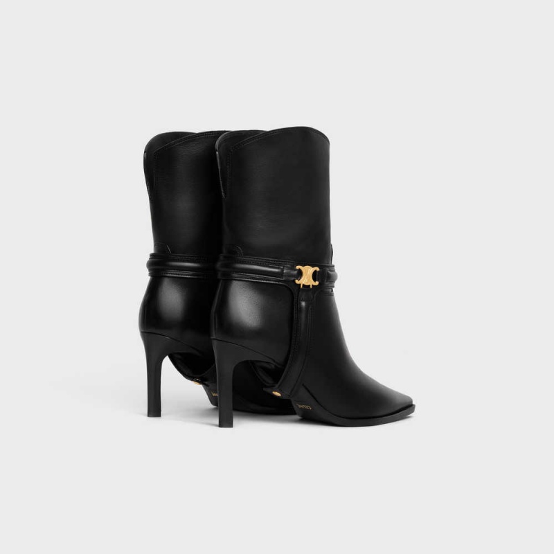 Cizmy Celine Verneuil Triomphe Harness Low In Calfskin Čierne | CL-592491