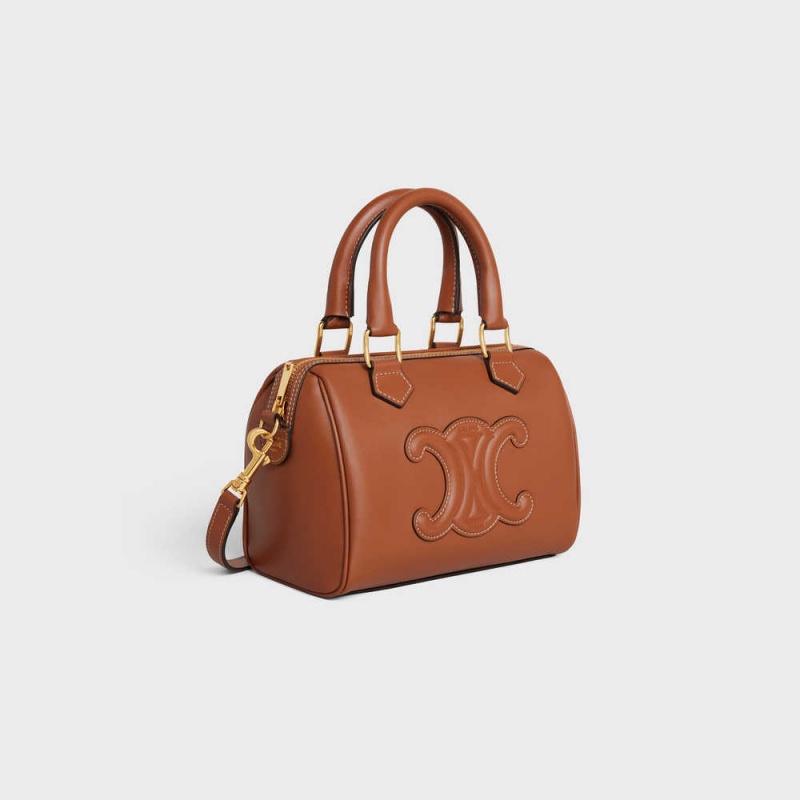 Cuir Triomphe Celine Small Boston In Smooth Calfskin Hnede | CL-593149