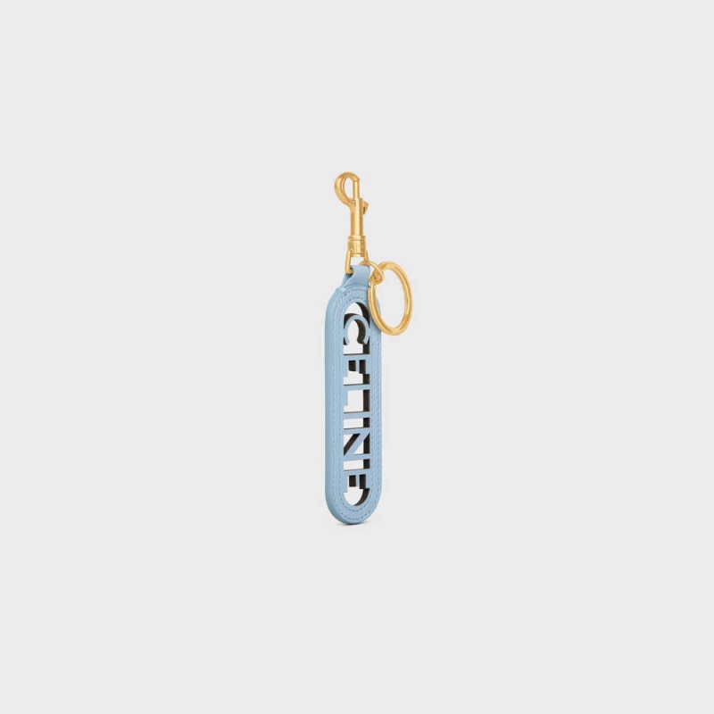 Drobný Kožený Tovar Celine Perforated Keyring Charm In Smooth Calfskin Modre | CL-592900