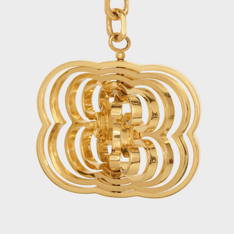 Drobný Kožený Tovar Celine Triomphe Helix Charm In Brass Zlate | CL-592917