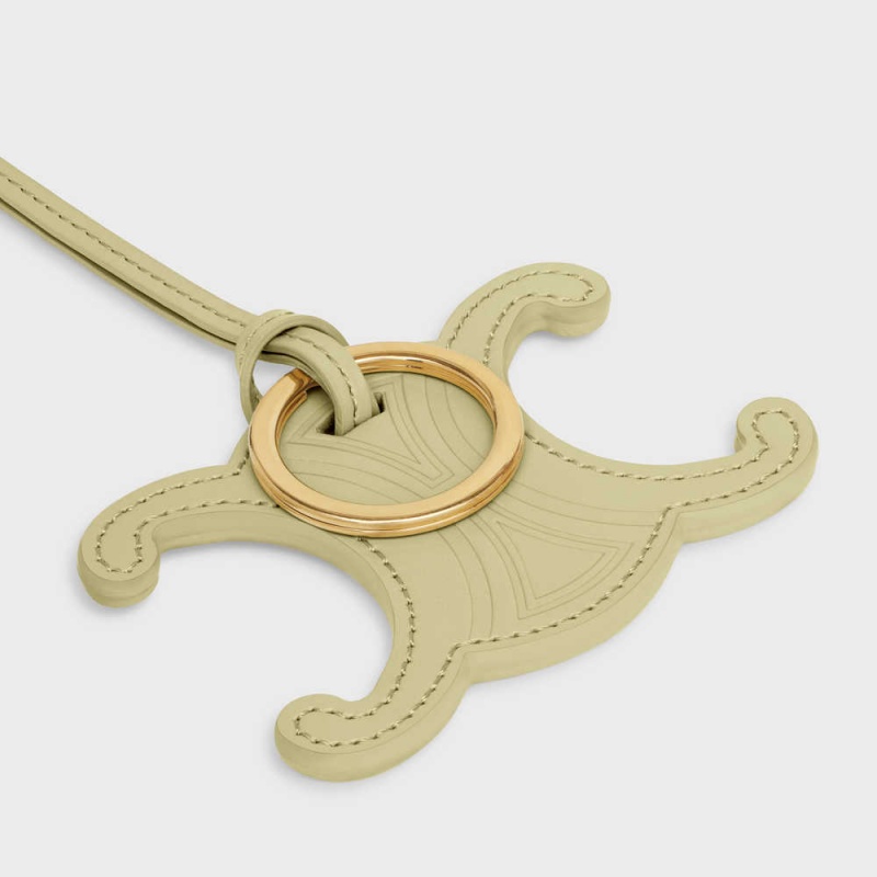 Drobný Kožený Tovar Celine Triomphe Keyring Charm In Smooth Calfskin Zelene | CL-592895