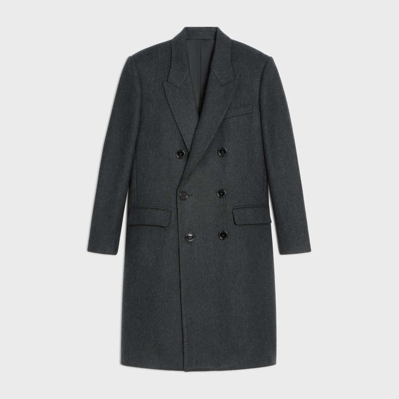 Kabáty Celine Diagonal Vlna Overcoat Siva | CL-591977