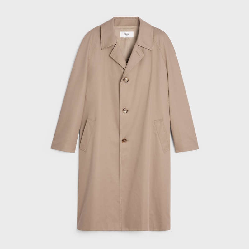 Kabáty Celine Oversized Mac In Technical Bavlnene Béžové | CL-591974