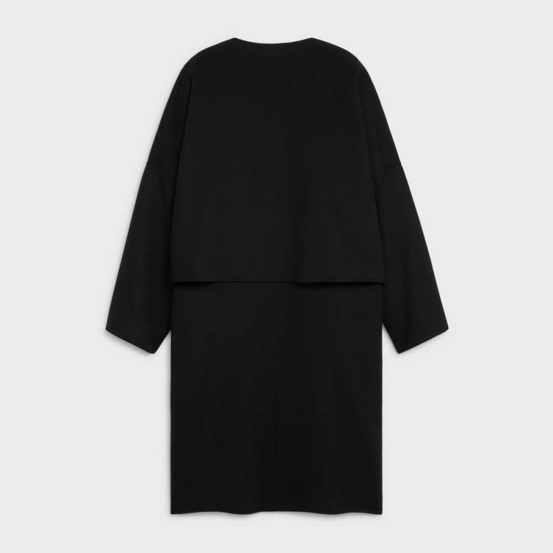 Kabáty Celine With Pure Collar In Double Face Cashmere Čierne | CL-592622