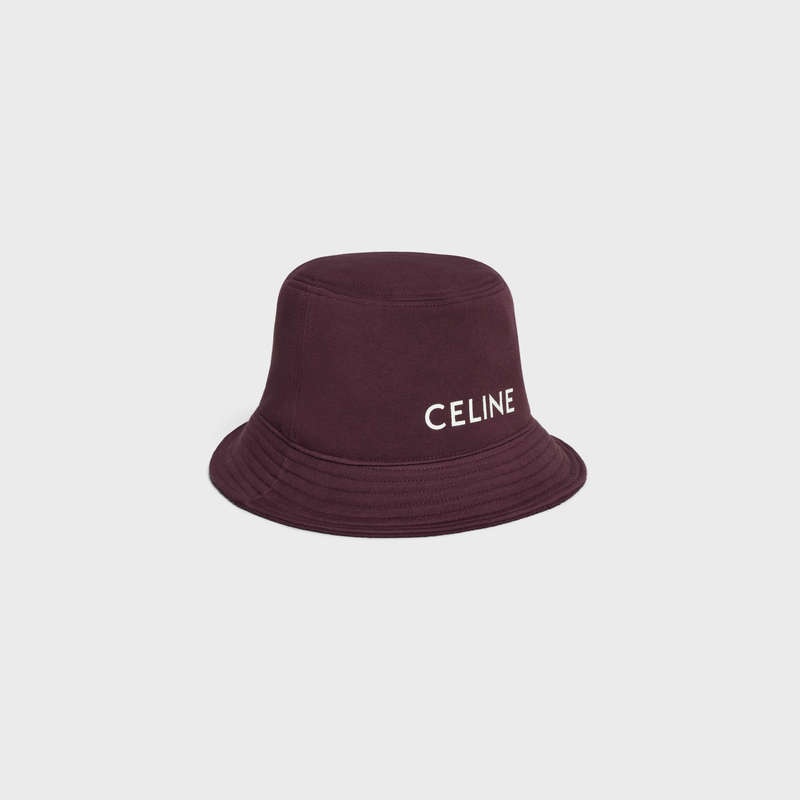 Klobuk Celine Bucket In Bavlnene Fleece Bordove | CL-591707