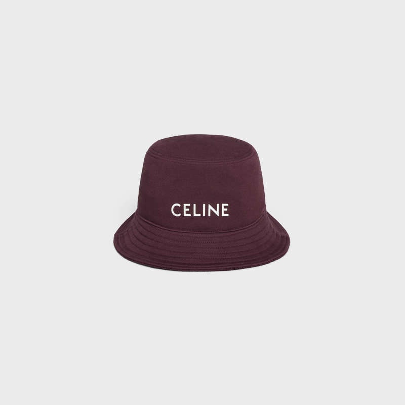 Klobuk Celine Bucket In Bavlnene Fleece Bordove | CL-591707