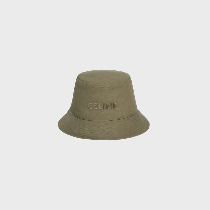 Klobuk Celine Bucket In Thick Bavlnene Twill Zelene | CL-591710