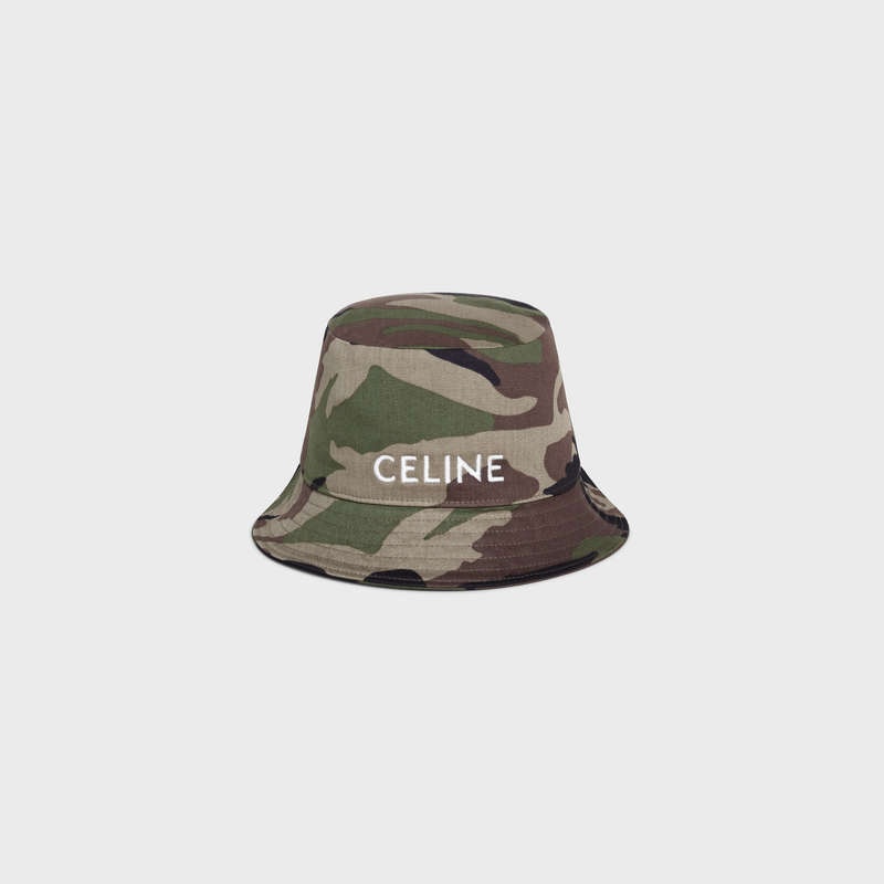 Klobuk Celine Embroidered Bucket In Camouflage Bavlnene Maskacove | CL-591711