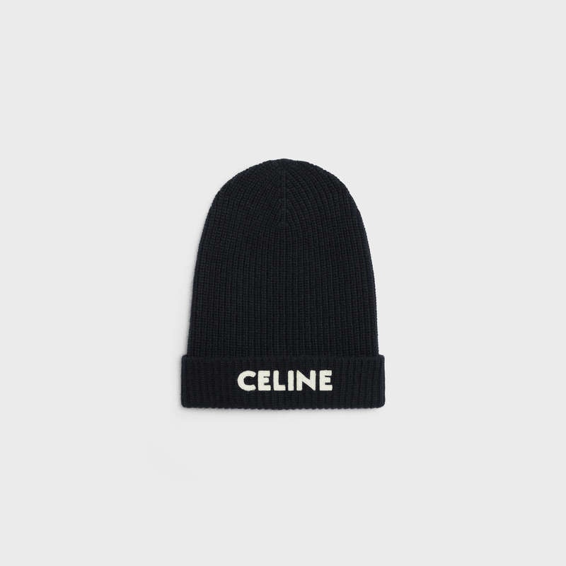 Klobuk Celine Embroidered Knit Vlna Beanie Čierne | CL-591714