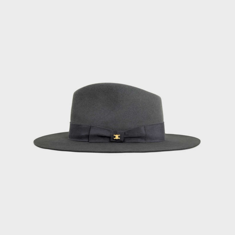 Klobuk Celine Fedora In Felt Tmavo Siva | CL-592340