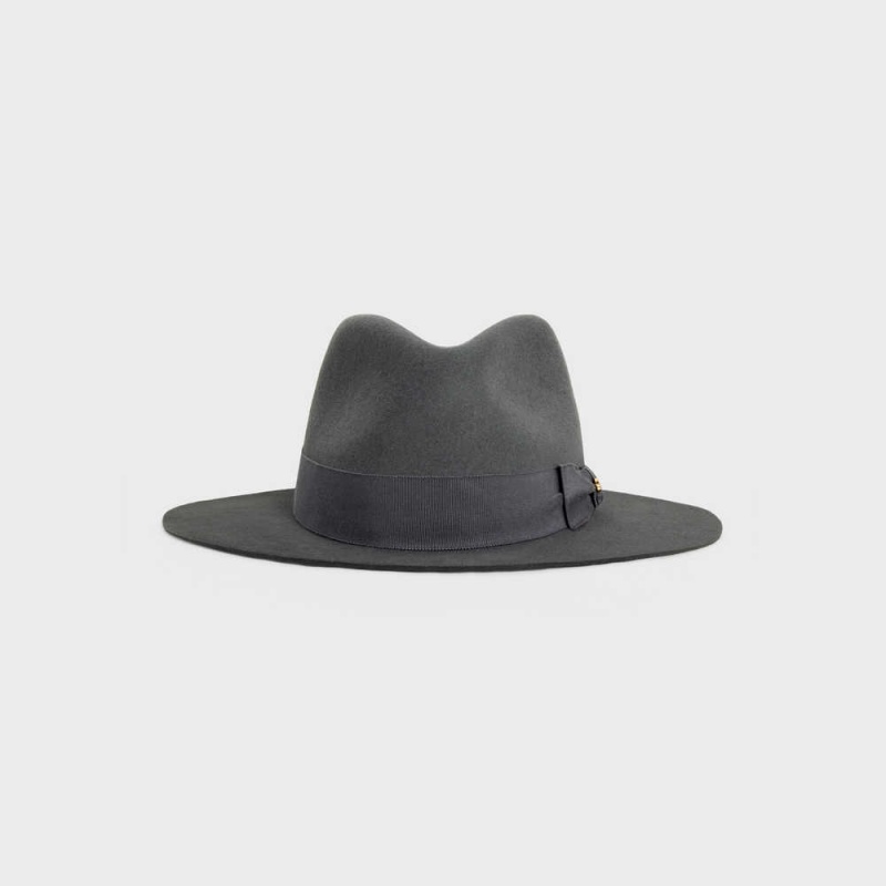 Klobuk Celine Fedora In Felt Tmavo Siva | CL-592340