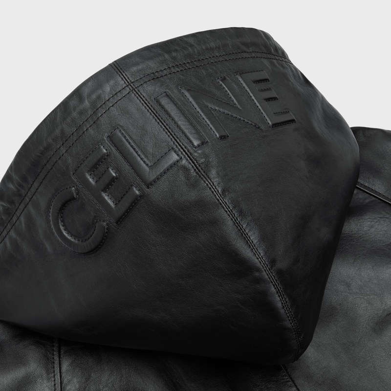 Leather Celine S Kapucňou In Soft Čierne | CL-591930