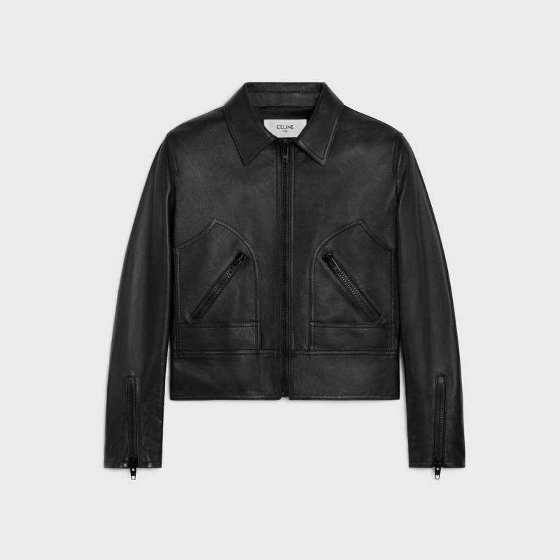 Leather Celine Wiltern Blouson In Soft Čierne | CL-592612