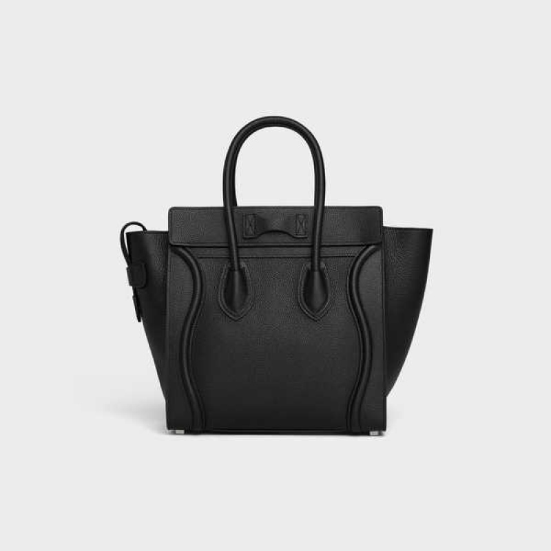 Luggage Celine Micro Handbag In Drummed Calfskin Čierne | CL-593051