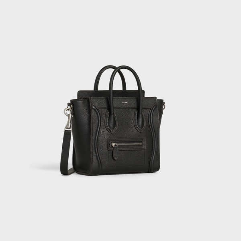 Luggage Celine Nano Bag In Drummed Calfskin Čierne | CL-593047