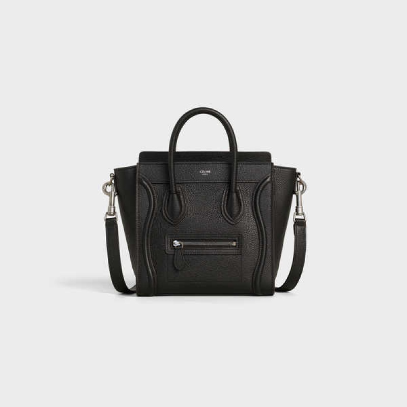 Luggage Celine Nano Bag In Drummed Calfskin Čierne | CL-593047