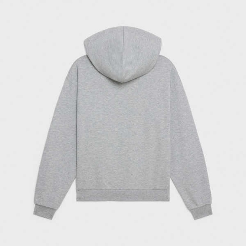 Mikiny Celine Bavlnene/Cashmere Triomphe Hoodie Siva Biele | CL-592805