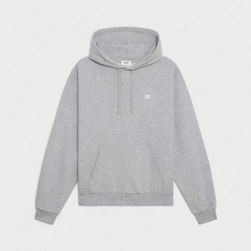 Mikiny Celine Bavlnene/Cashmere Triomphe Hoodie Siva Biele | CL-592805