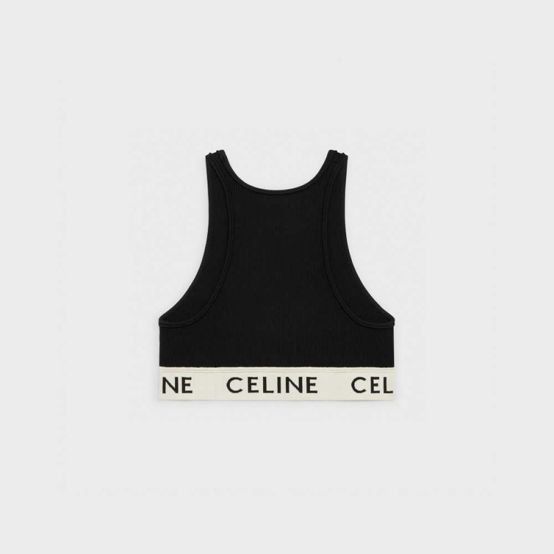 Mikiny Celine Sports Bra In Atletická Knit Čierne Krém | CL-592808