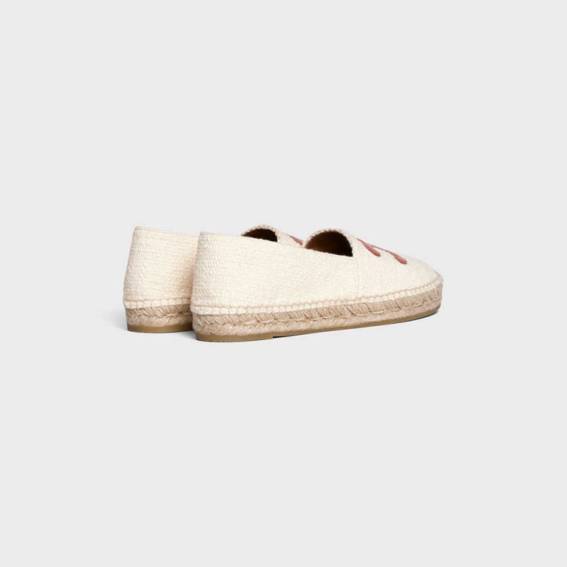 Mokasiny Celine Les Espadrilles With Triomphe Signature In Tweed & Calfskin Krém | CL-592540