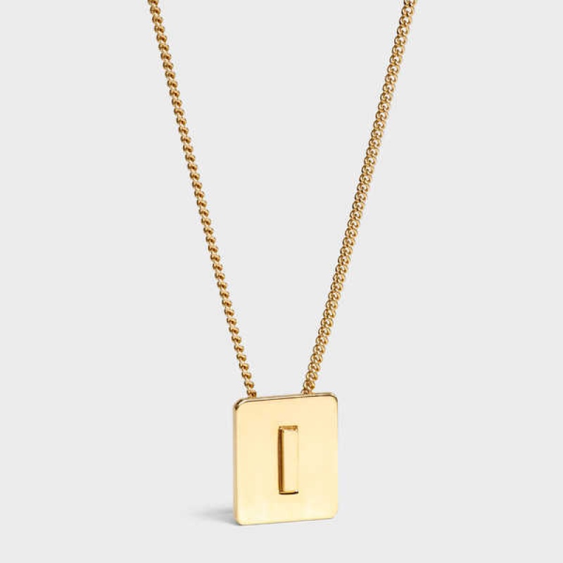 Nahrdelniky Celine Alphabet I In Brass With Gold Finish Zlate | CL-592272