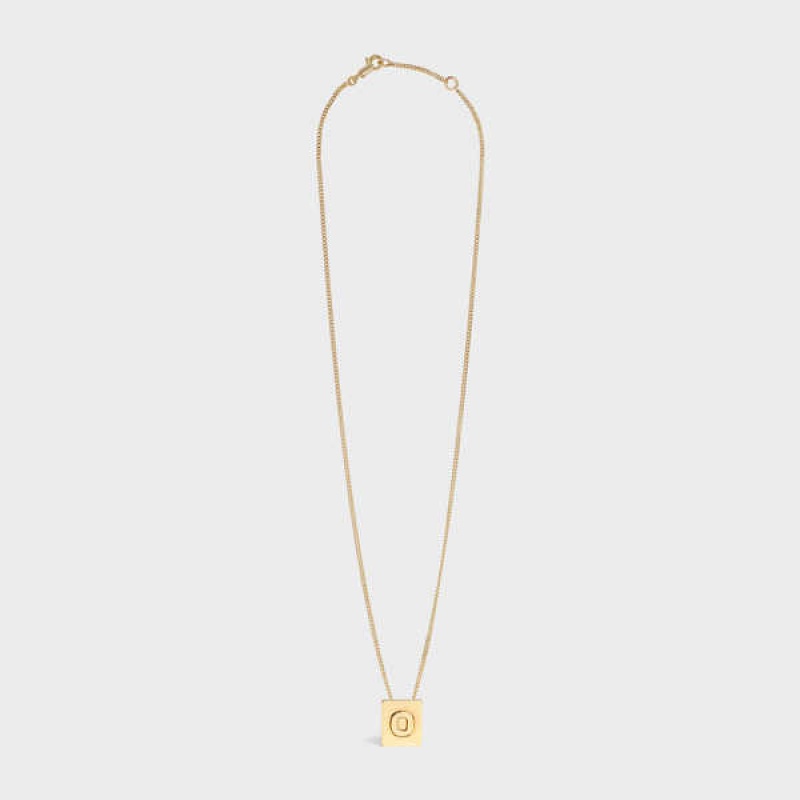 Nahrdelniky Celine Alphabet O In Brass With Gold Finish Zlate | CL-592278