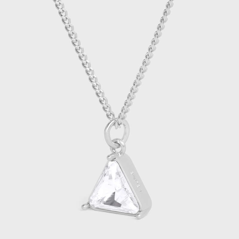 Nahrdelniky Celine Boy Doll Triangle In Brass With Rhodium Finish And Strass Strieborne | CL-591663