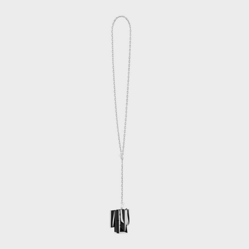 Nahrdelniky Celine Nevelson Project Sterling Silver And Oak Wood Strieborne Čierne | CL-592293