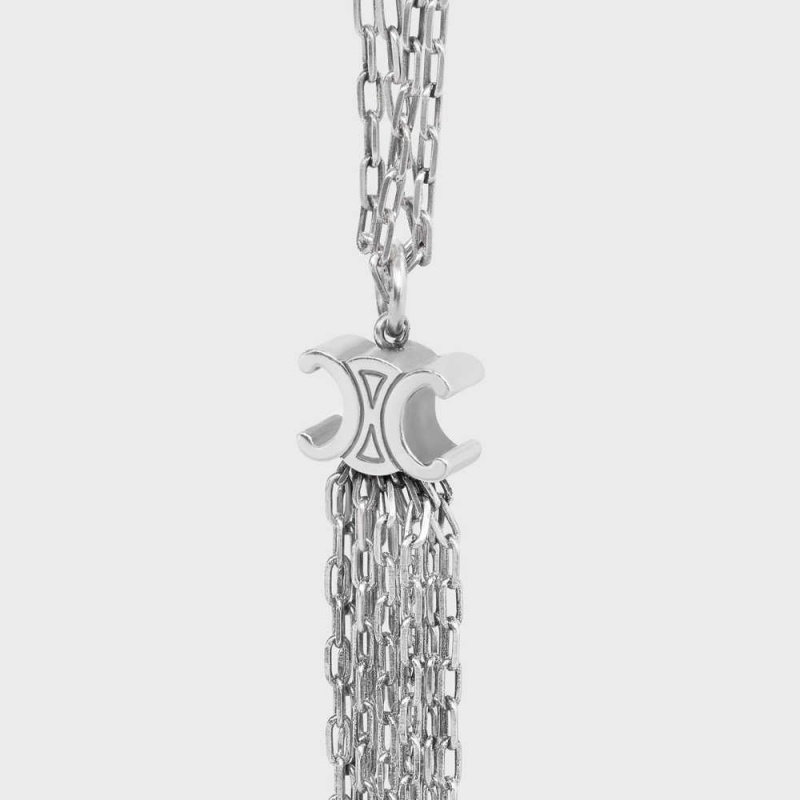 Nahrdelniky Celine Triomphe Folk Tie Long In Brass With Rhodium Finish Strieborne | CL-592243