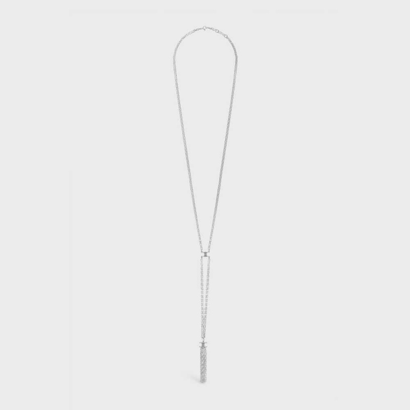 Nahrdelniky Celine Triomphe Folk Tie Long In Brass With Rhodium Finish Strieborne | CL-592243