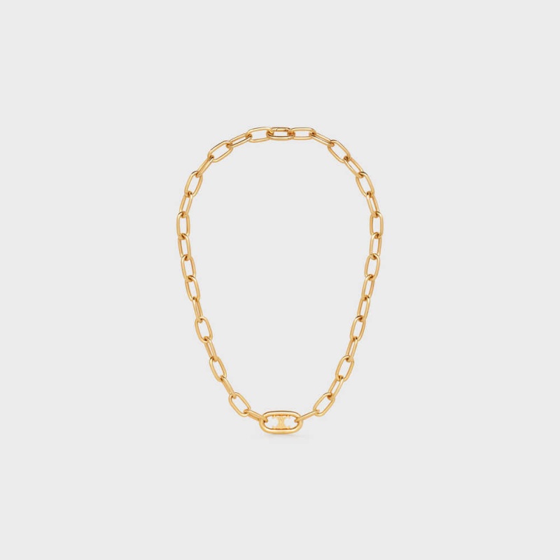 Nahrdelniky Celine Triomphe Link In Brass With Gold Finish Zlate | CL-592251