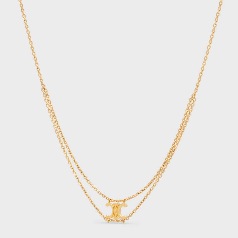 Nahrdelniky Celine Triomphe Suspended In Brass With Gold Finish Zlate | CL-592247