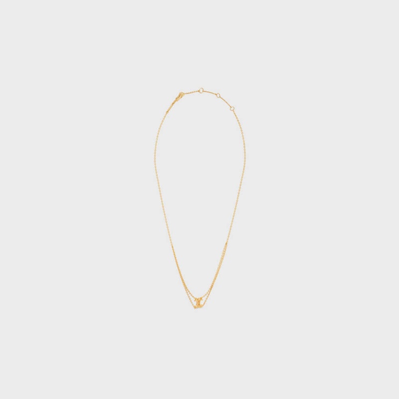 Nahrdelniky Celine Triomphe Suspended In Brass With Gold Finish Zlate | CL-592247