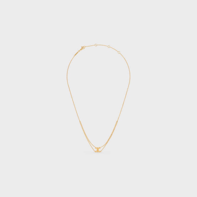 Nahrdelniky Celine Triomphe Suspended In Brass With Gold Finish Zlate | CL-592247