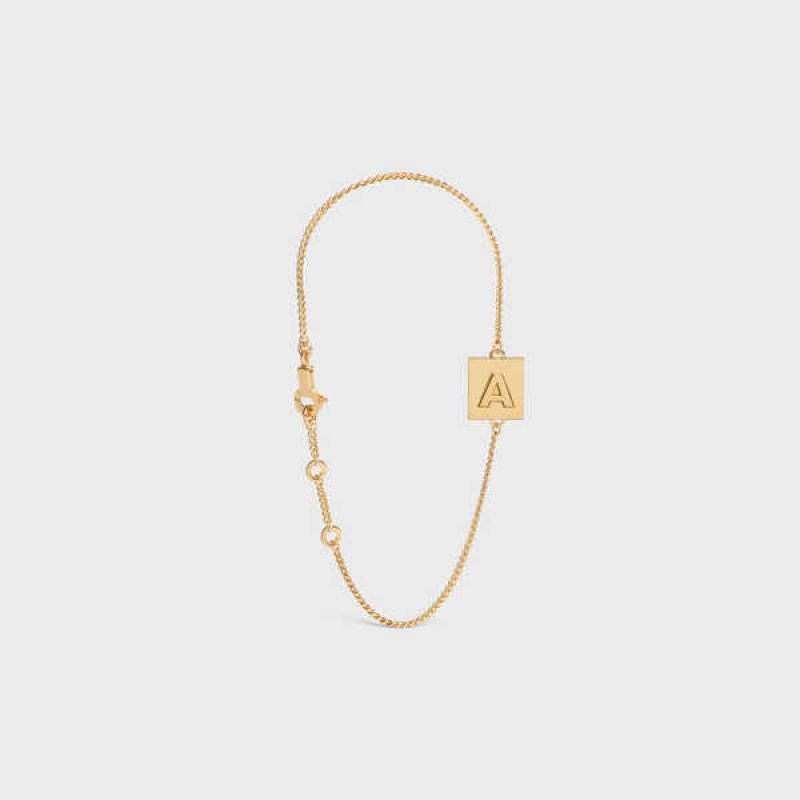 Naramky Celine Alphabet A In Brass With Gold Finish Zlate | CL-592238